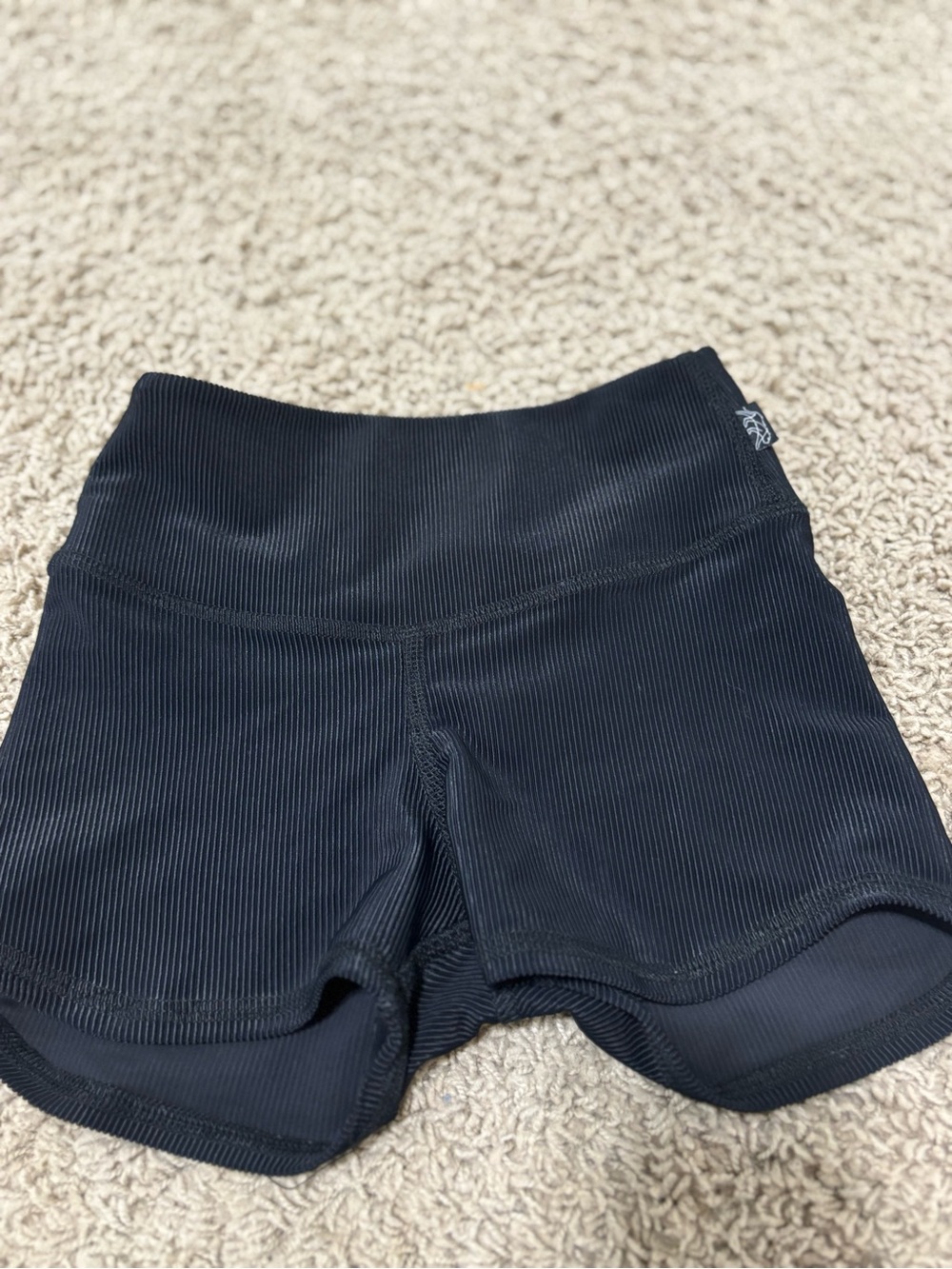 Tiger Friday Black Ribbed Shorts